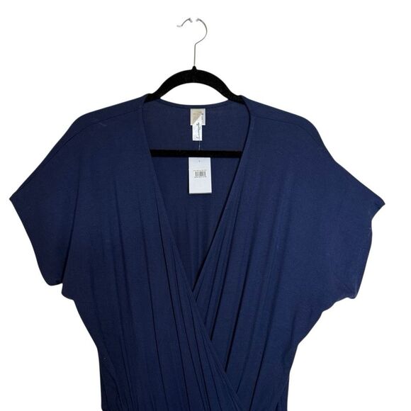 NEW Loveappella Navy Jersey Knit Short Sleeve Jogger Style Jumpsuit Sz M Casual - Picture 3 of 15